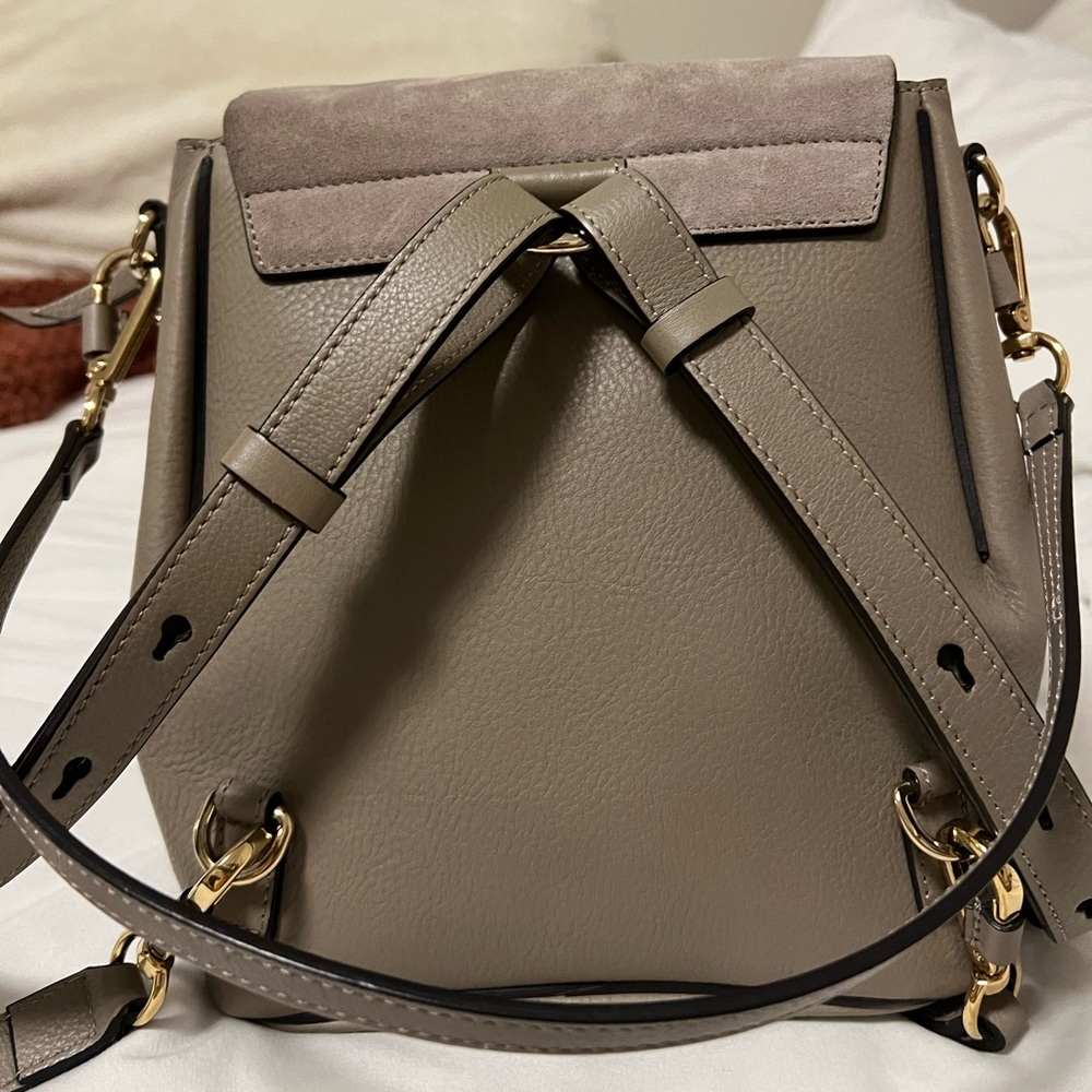 CHLOE Suede Calfskin Small Faye Backpack Motty Grey - Picture 2 of 7
